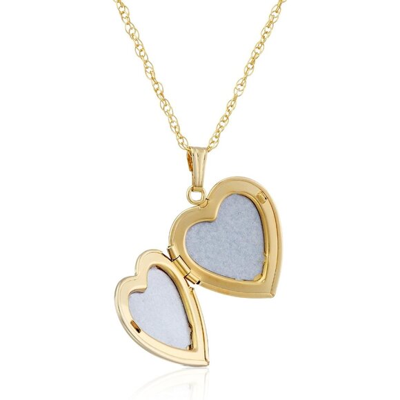 14k Engraved Flowers Heart Locket Necklace for Women Vintage Gold Jewelry - Picture 2 of 4